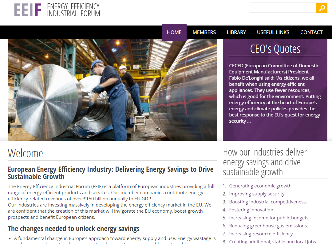 EEIF website front page
